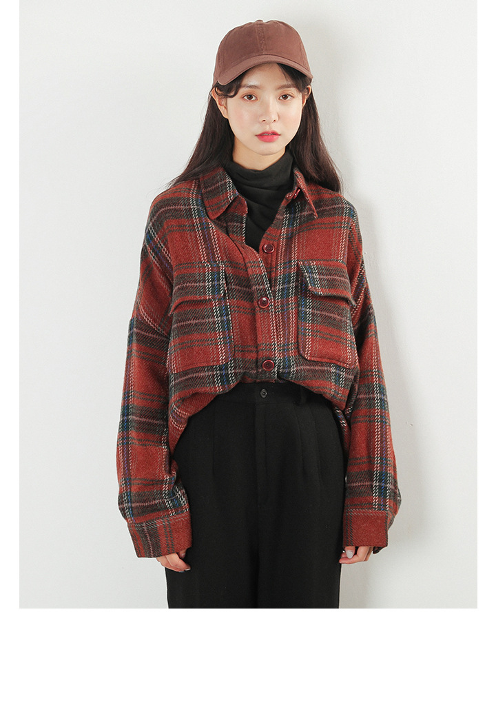 Rosy.B - Long-Sleeve Plain Shirt Jacket