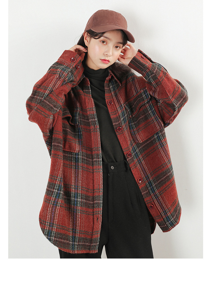 Rosy.B - Long-Sleeve Plain Shirt Jacket