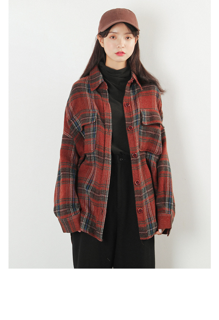 Rosy.B - Long-Sleeve Plain Shirt Jacket