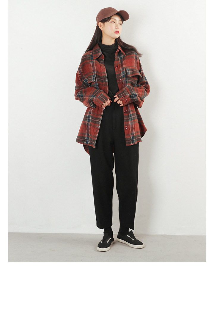 Rosy.B - Long-Sleeve Plain Shirt Jacket