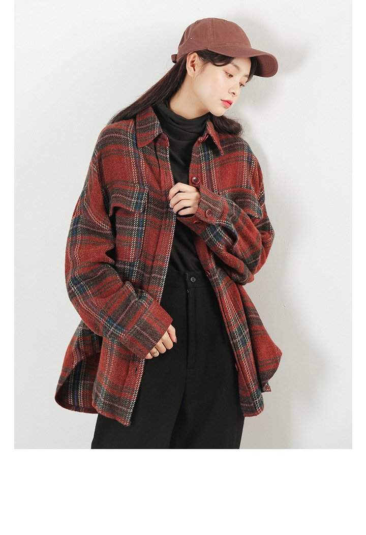 Rosy.B - Long-Sleeve Plain Shirt Jacket