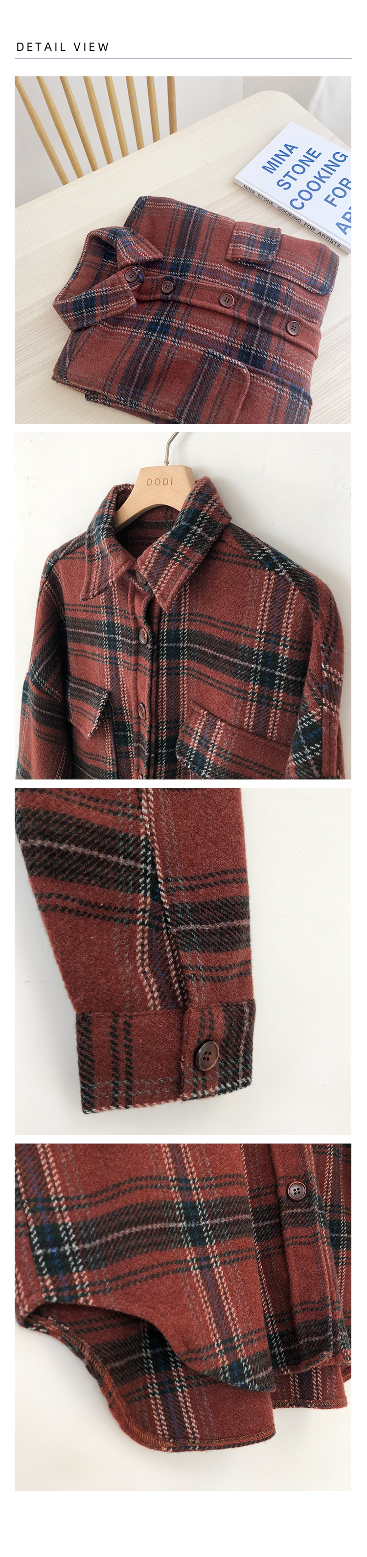 Rosy.B - Long-Sleeve Plain Shirt Jacket