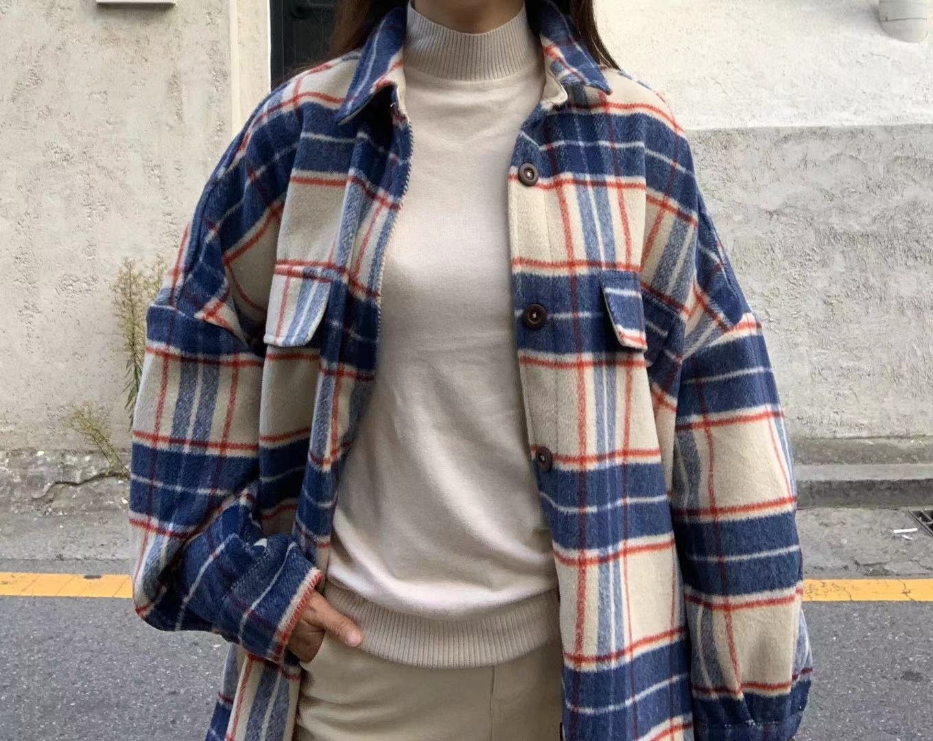 Souland - Veste chemise à carreaux en laine mélangée