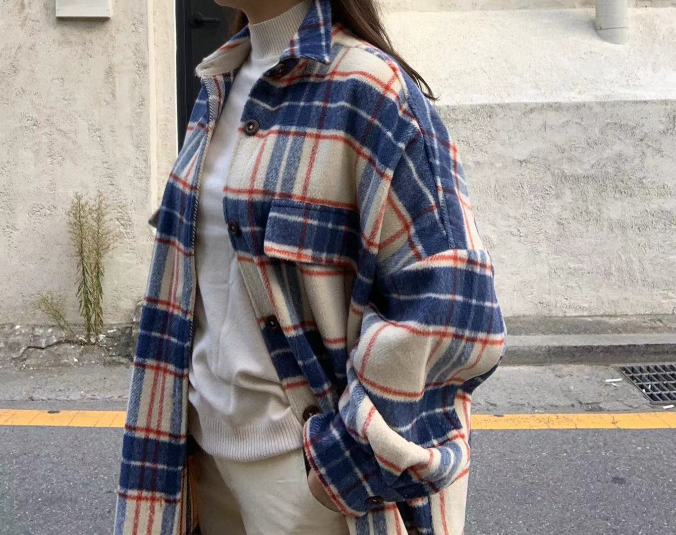 Souland - Veste chemise à carreaux en laine mélangée