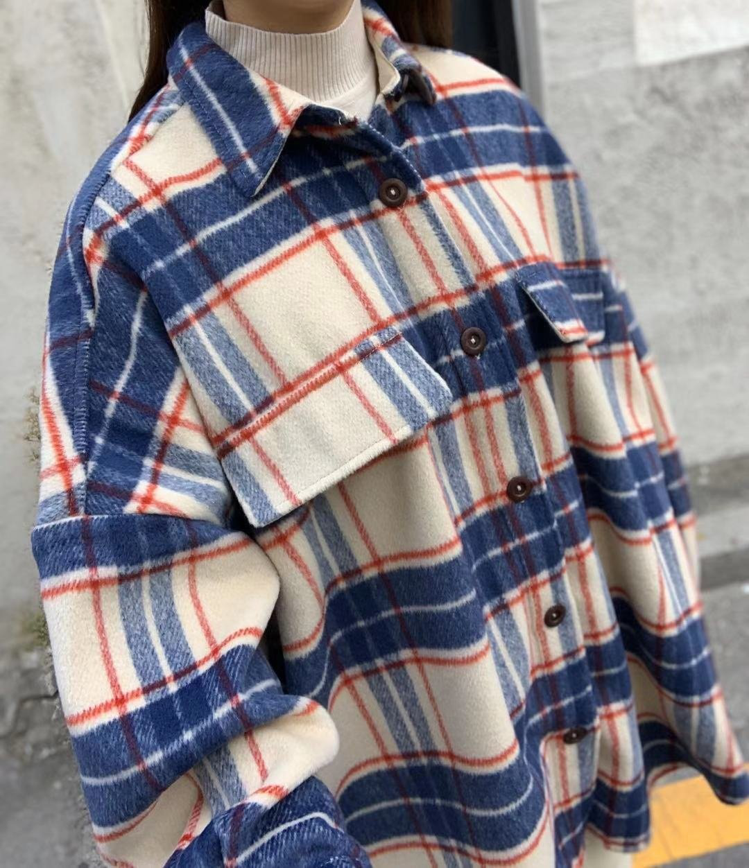 Souland - Veste chemise à carreaux en laine mélangée