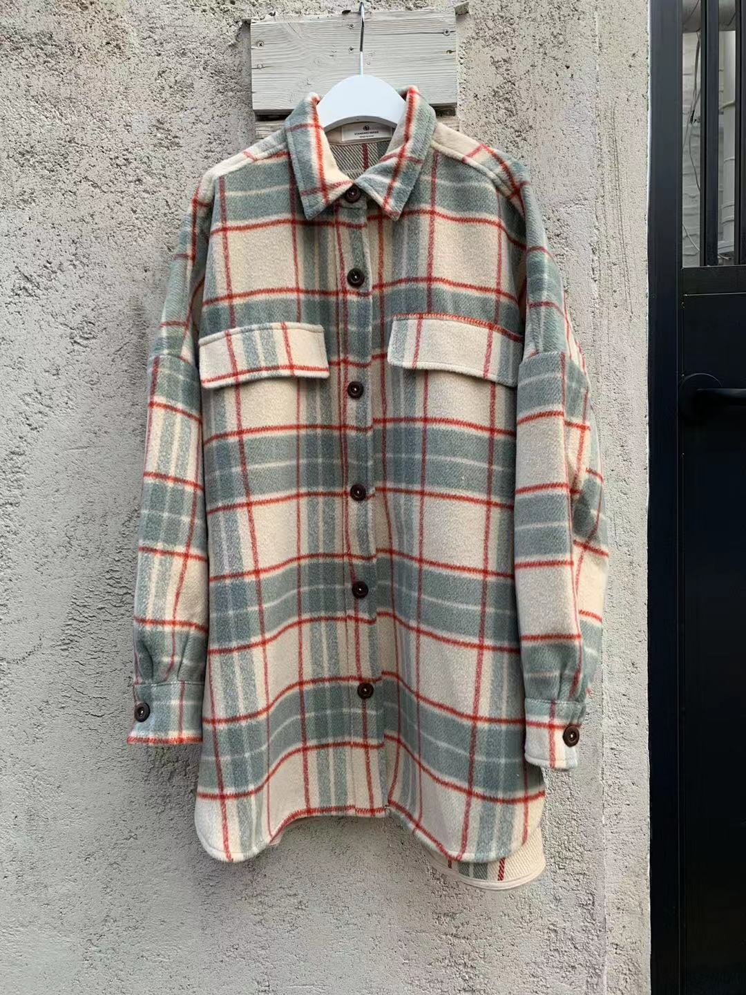 Souland - Veste chemise à carreaux en laine mélangée