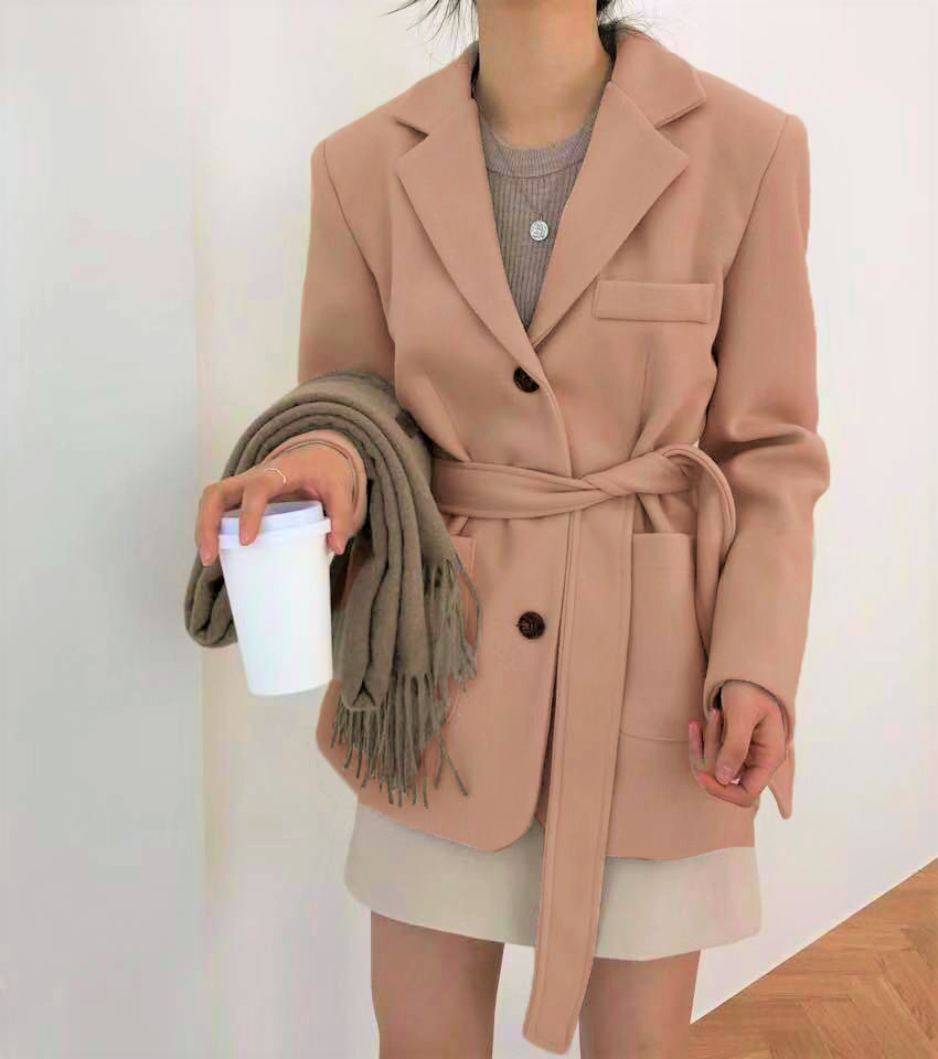 Souland - Blazer uni à poche simple boutonnage