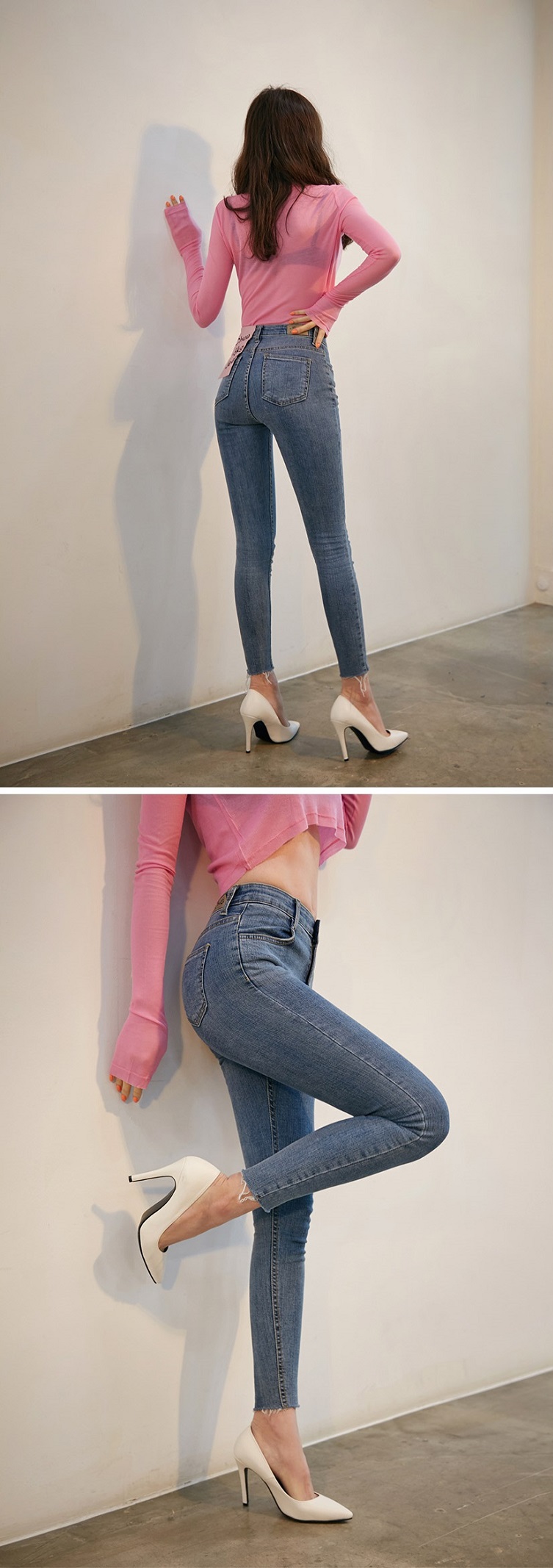 chuu - Frayed-Hem Skinny Jeans Vol.75
