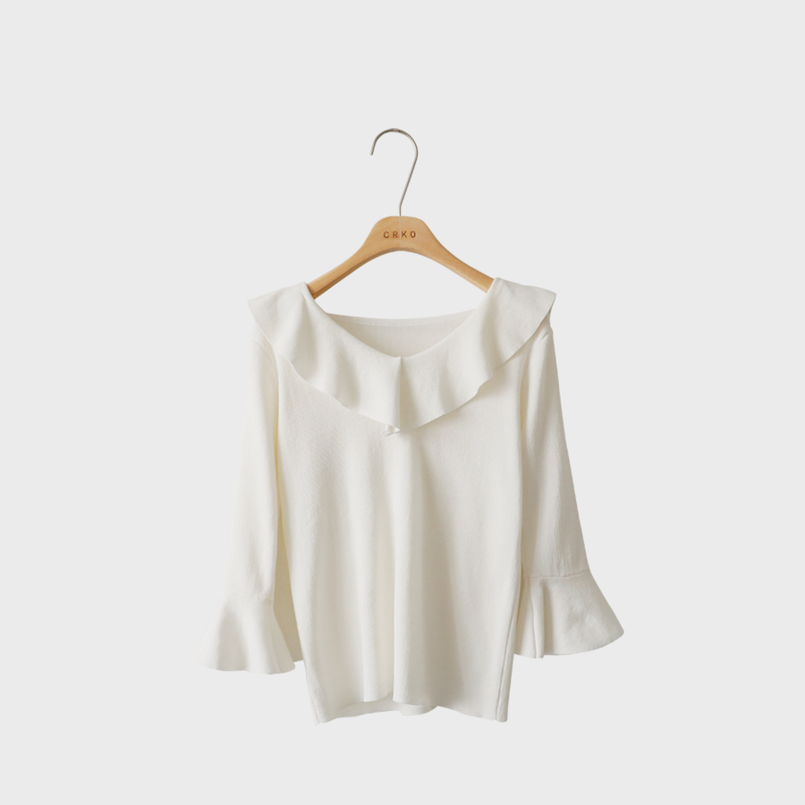 Cherryville - Haut en tricot à empiècement en tulle et manches cloche