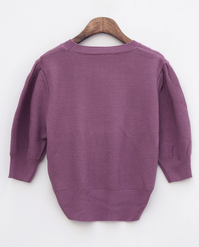 chuu - Round-Neck Cropped Knit Top