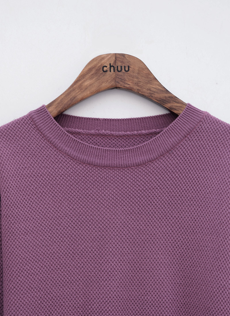 chuu - Round-Neck Cropped Knit Top