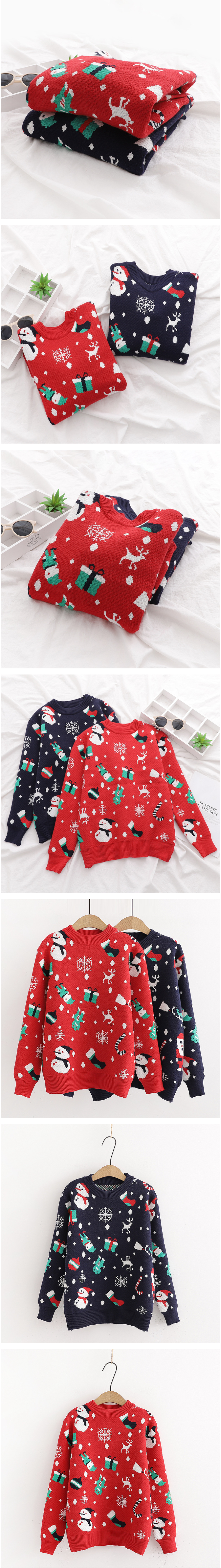 Dearest - Noël/Vacances Pull à manches longues en tricot imprimé de saison