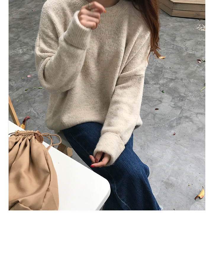 MissLady - Pull en tricot uni à épaules tombantes