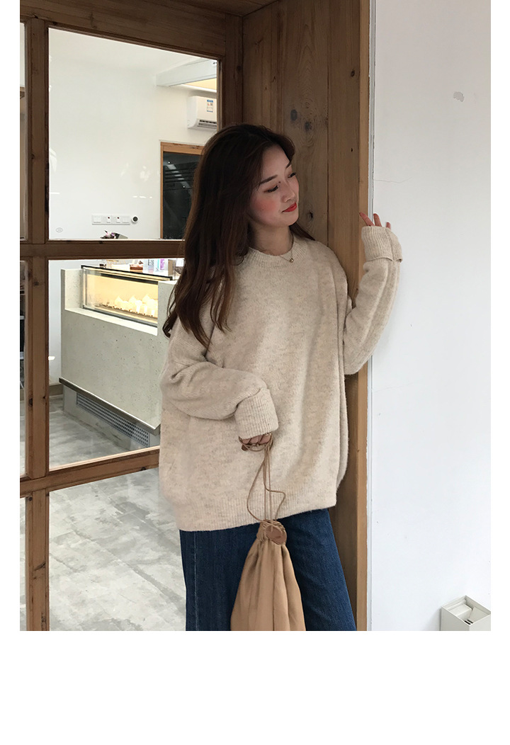 MissLady - Pull en tricot uni à épaules tombantes