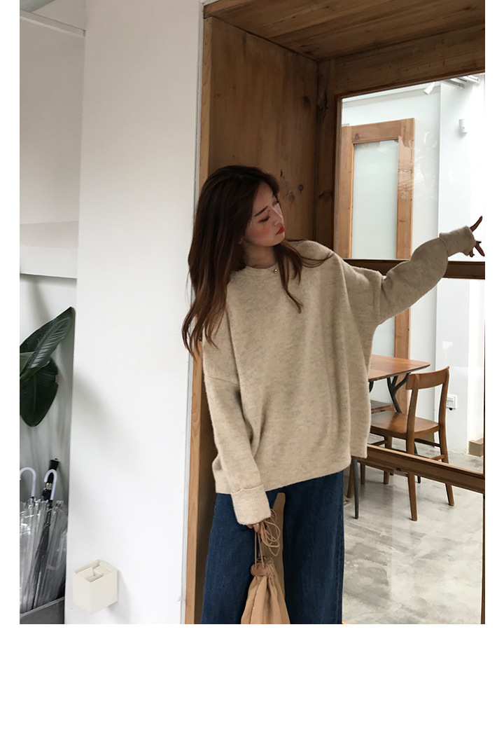 MissLady - Pull en tricot uni à épaules tombantes
