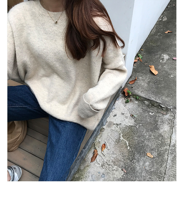 MissLady - Pull en tricot uni à épaules tombantes