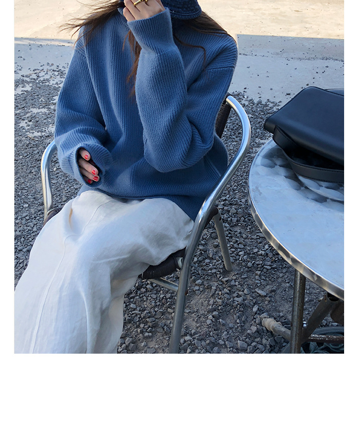 Rosy.B - Turtleneck Ribbed Plain Top