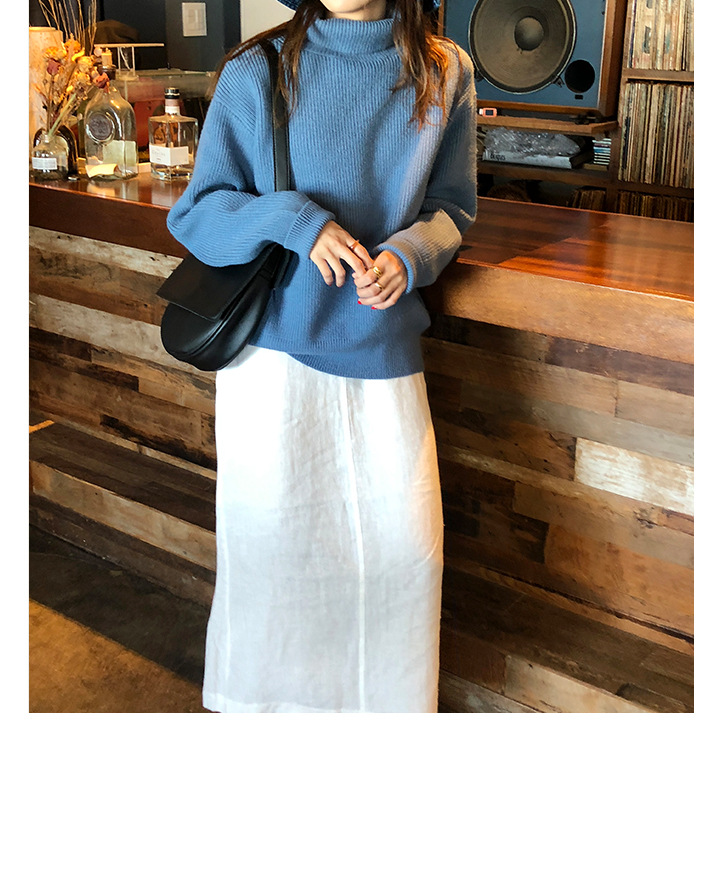 Rosy.B - Turtleneck Ribbed Plain Top