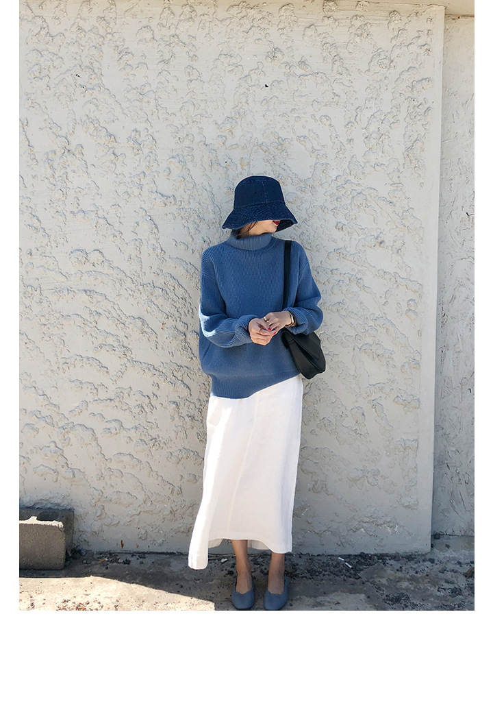 Rosy.B - Turtleneck Ribbed Plain Top
