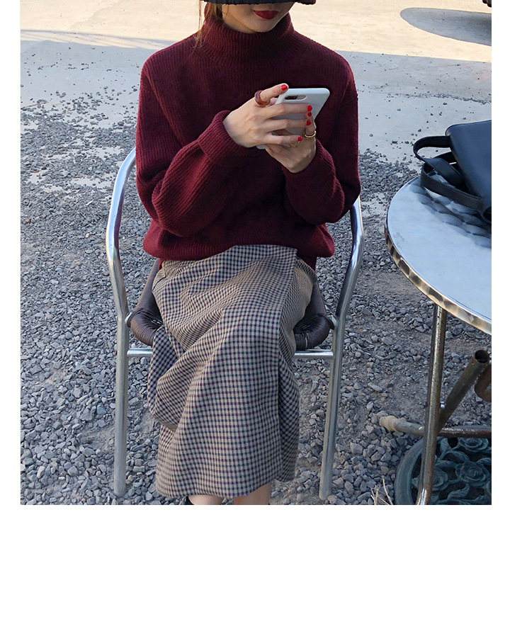 Rosy.B - Turtleneck Ribbed Plain Top