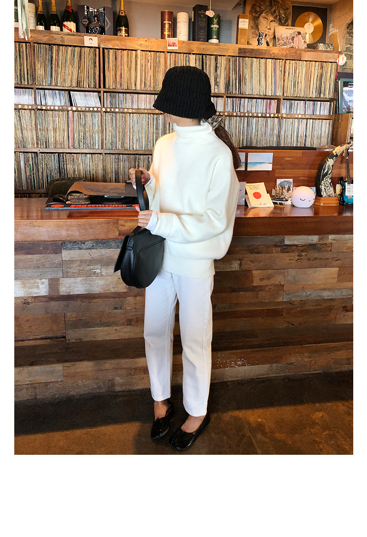 Rosy.B - Turtleneck Ribbed Plain Top