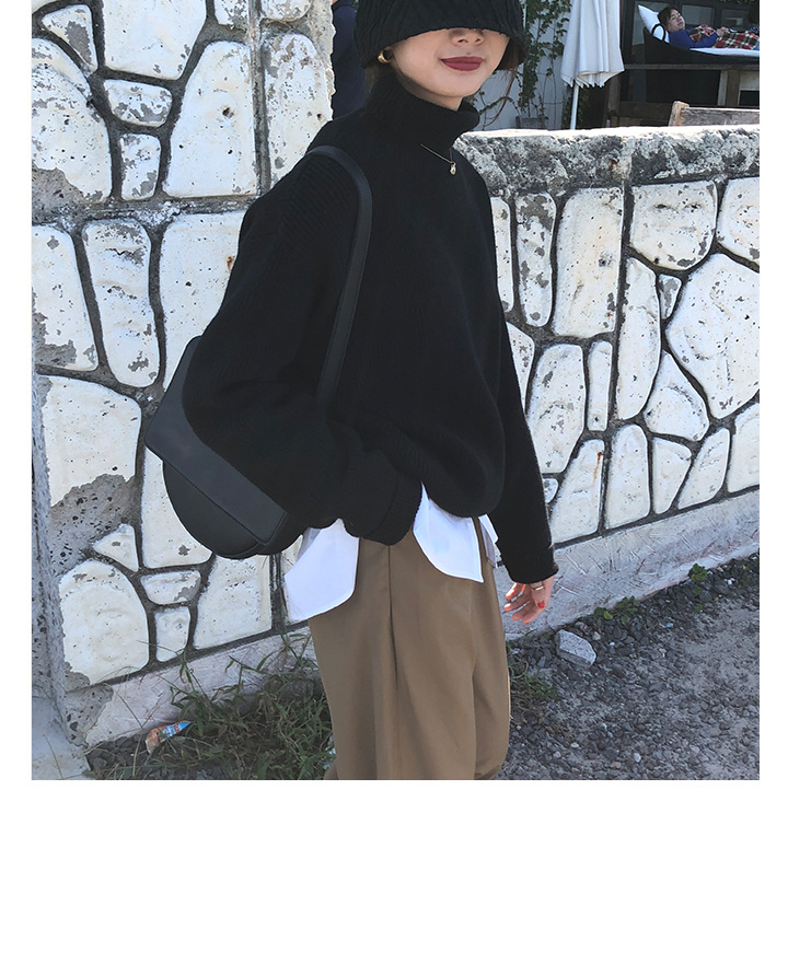 Rosy.B - Turtleneck Ribbed Plain Top