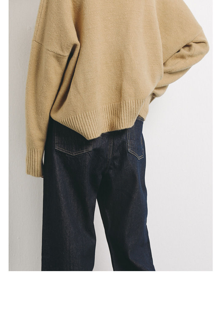 Rosy.B - Dropped Shoulder High-Neck Knit Sweater