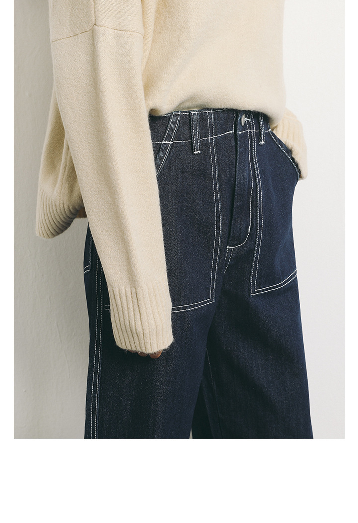 Rosy.B - Dropped Shoulder High-Neck Knit Sweater