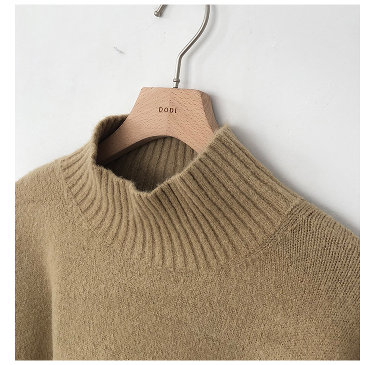 Rosy.B - Dropped Shoulder High-Neck Knit Sweater