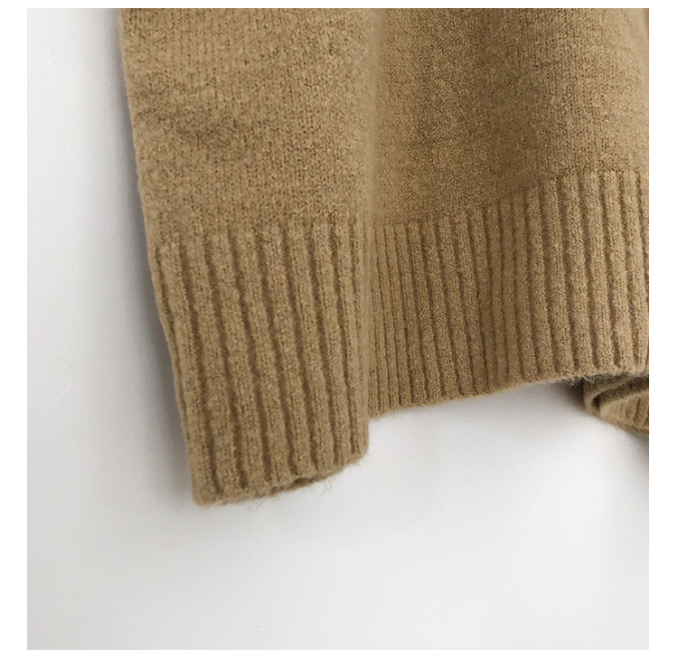 Rosy.B - Dropped Shoulder High-Neck Knit Sweater