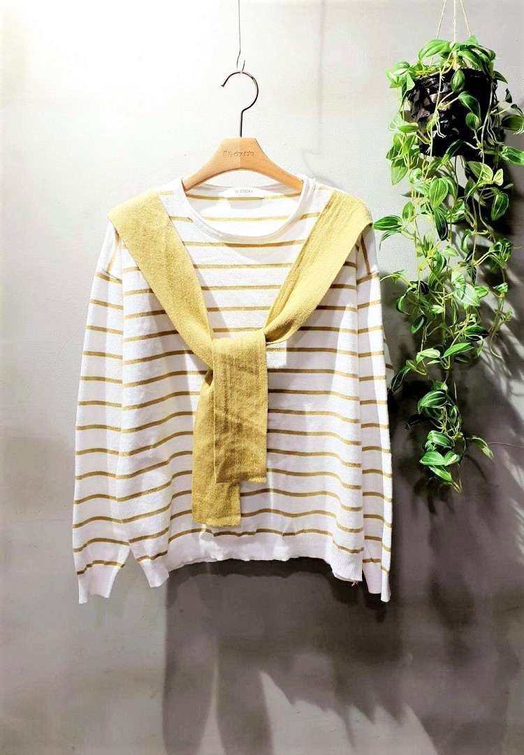 Souland - Haut en tricot rayé à manches longues