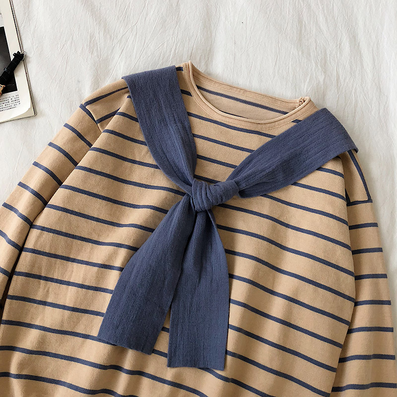 Souland - Haut en tricot rayé à manches longues