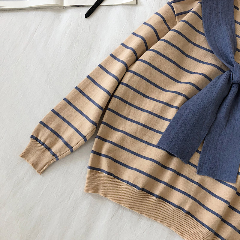 Souland - Haut en tricot rayé à manches longues