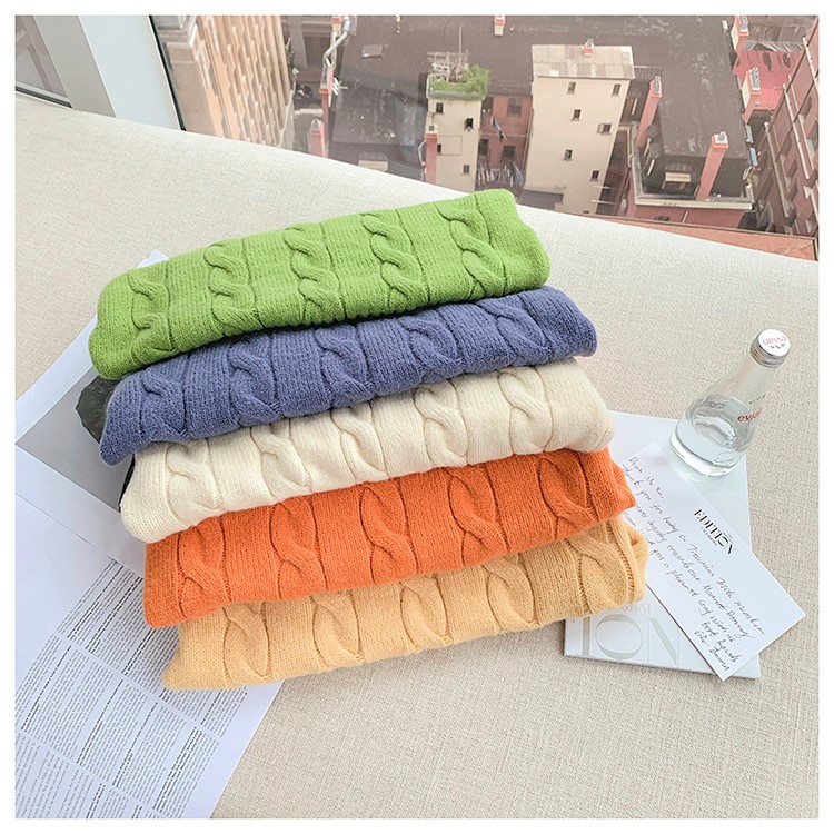 Seoulflash - Haut en tricot jacquard à manches longues