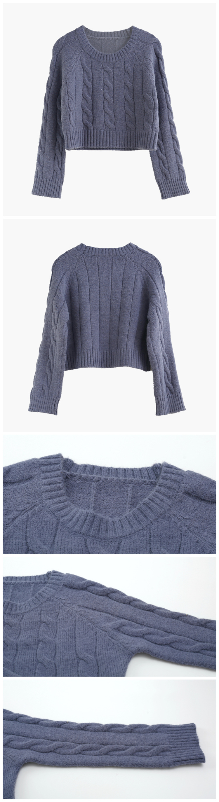 Seoulflash - Haut en tricot jacquard à manches longues