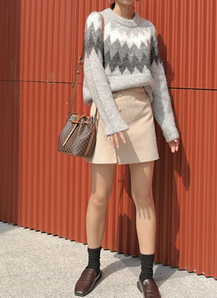 Seoulflash - Pull en tricot à col rond