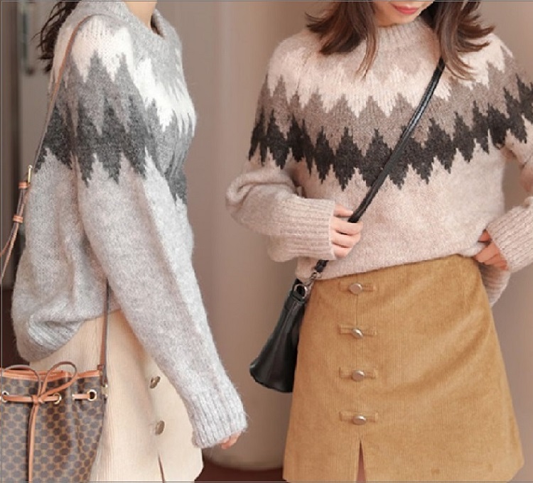Seoulflash - Pull en tricot à col rond