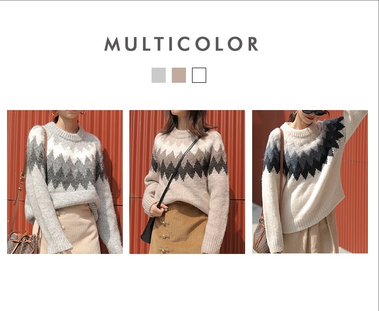 Seoulflash - Pull en tricot à col rond