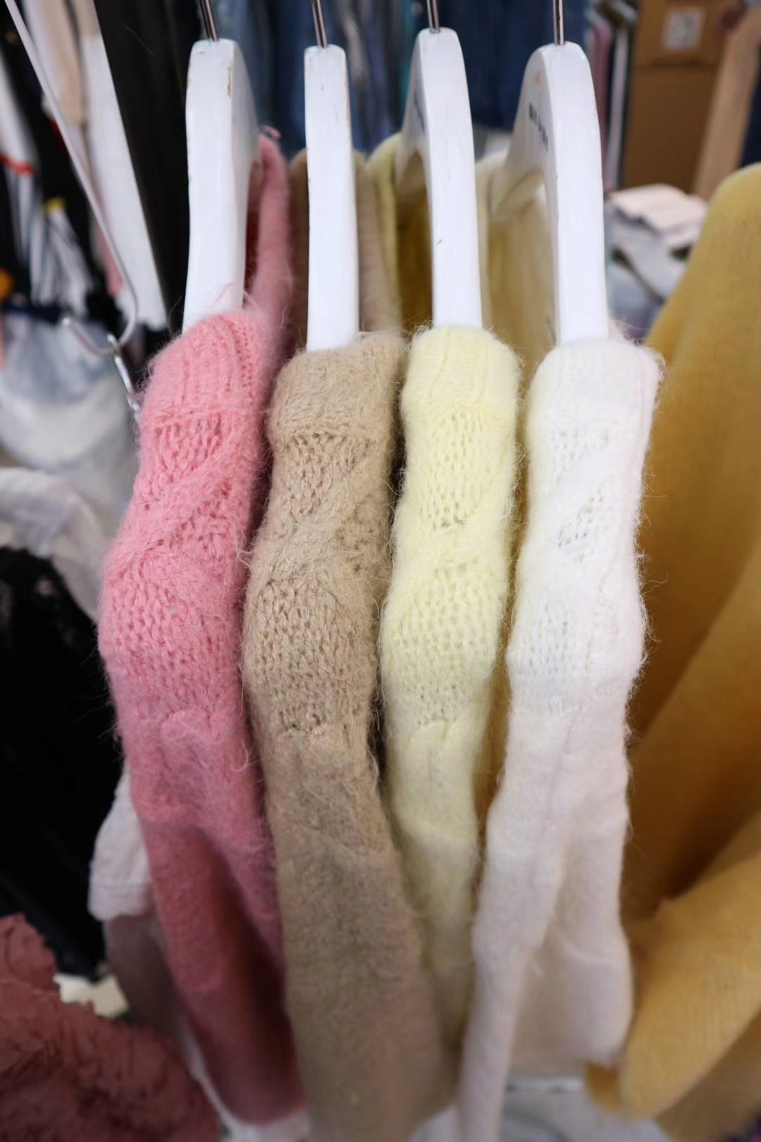 Seoulflash - Pull uni en tricot tressé à manches longues