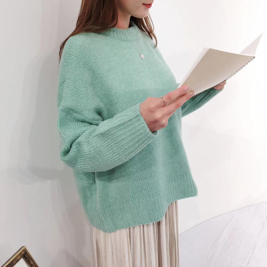 Seoulflash - Pull en maille unie à col rond