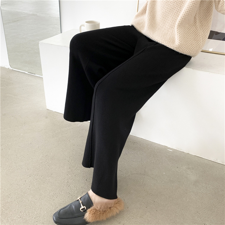 Bbuckkooki - Pantalon large en maille boutonnée à taille bande