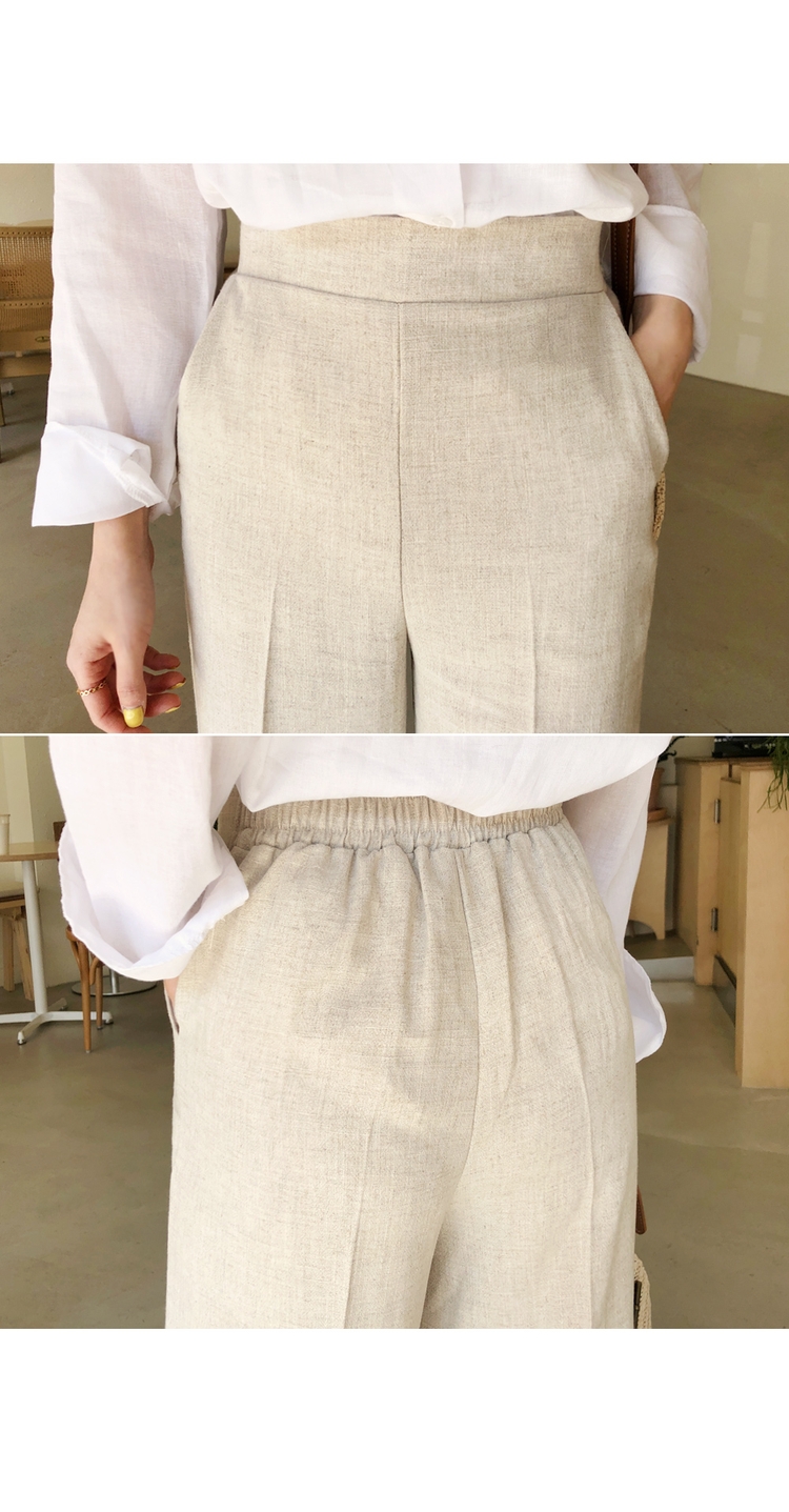 Cherryville - Band-Waist Cropped Straight-Cut Pants