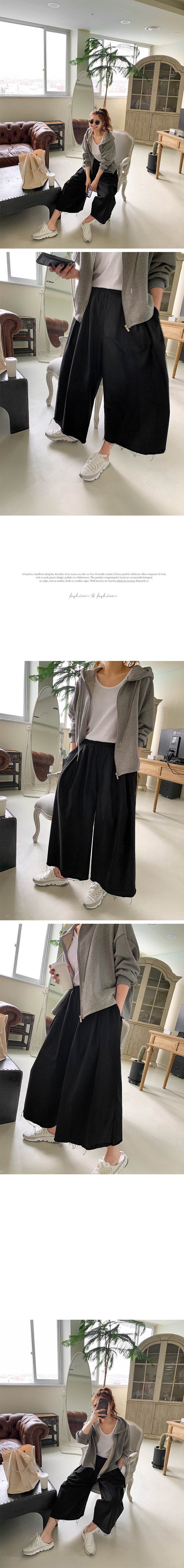 NANING9 - Pantalon large taille bande