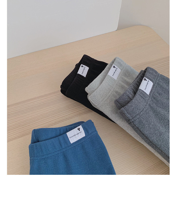 Rosy.B - Plain Fleece-Lined Ribbed Leggings
