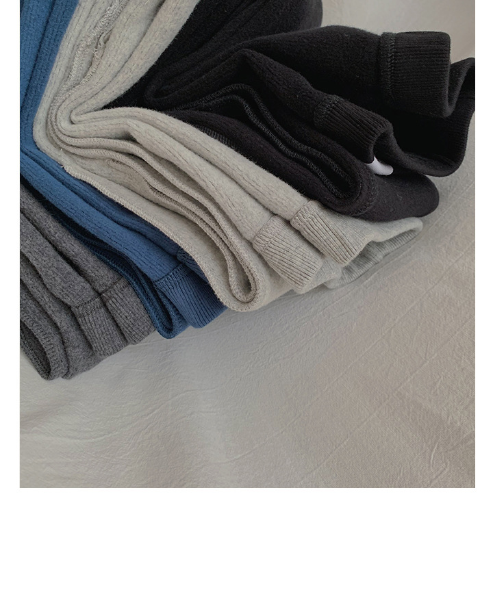Rosy.B - Plain Fleece-Lined Ribbed Leggings