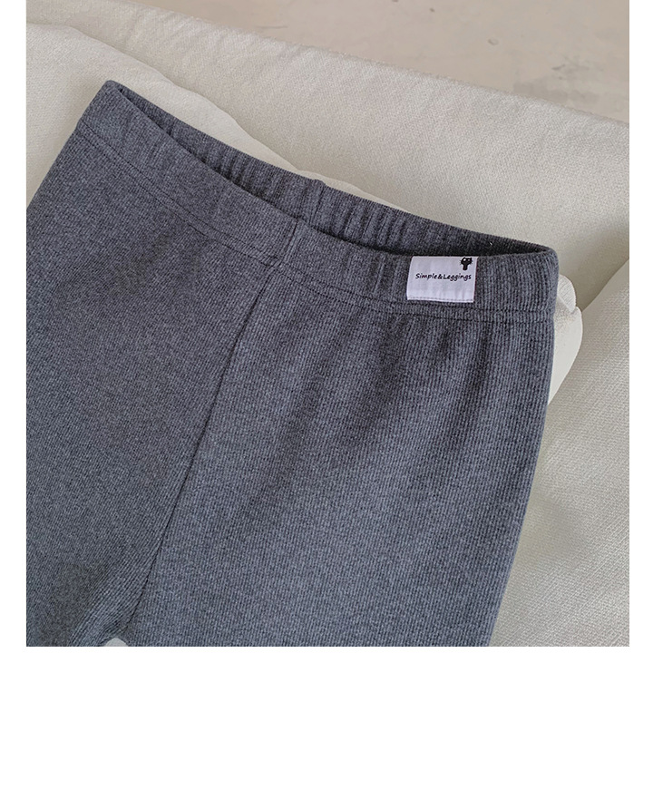 Rosy.B - Plain Fleece-Lined Ribbed Leggings