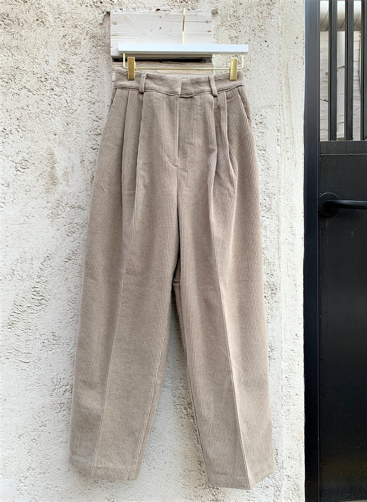 Souland - Pantalon ample en velours côtelé à taille bande