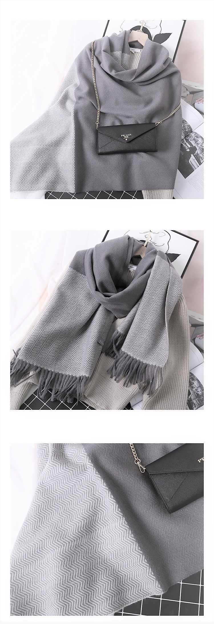 Souland - Écharpe en tricot à motifs