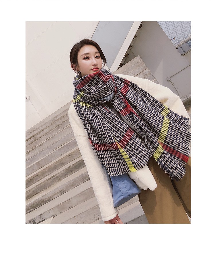 Stylevana - Écharpe Houndstood en laine mélangée