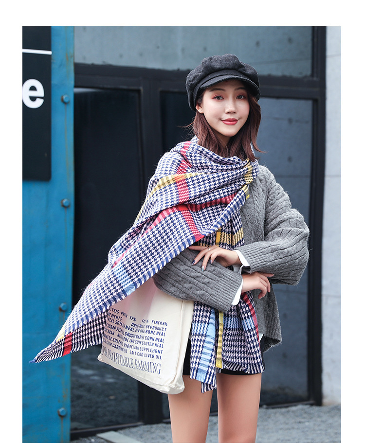 Stylevana - Écharpe Houndstood en laine mélangée